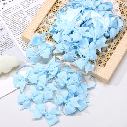 20Pcs/lot Girls Ribbon Hair Bows Rubber Band Kids Lovely Cheer Bowknot Hairband Boutique Children Headband headdress BABY BOWS