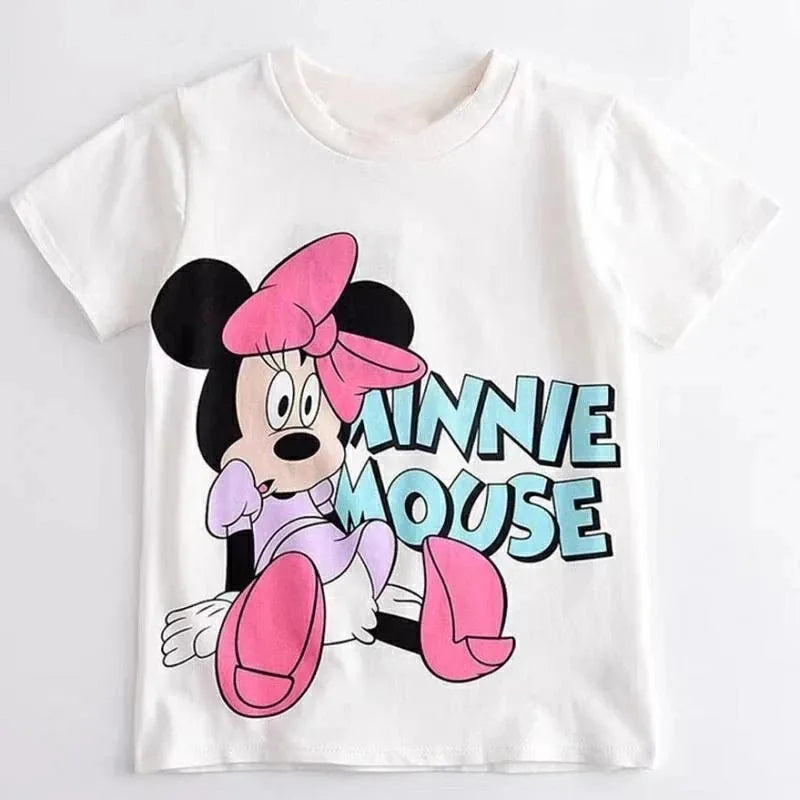 Shop Cute Minnie Print Tee for Girls - Casual Loose Fit Summer Top