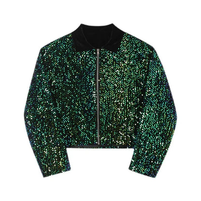 LUZHEN Decorate Casual 2024 Fashion Sequin Jackets Men's Elegant Autumn New Trendy Party Night Club Outfit Clothes Coat E9bff3