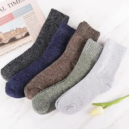 5 Pairs Autumn Winter Men Thicken Wool Socks