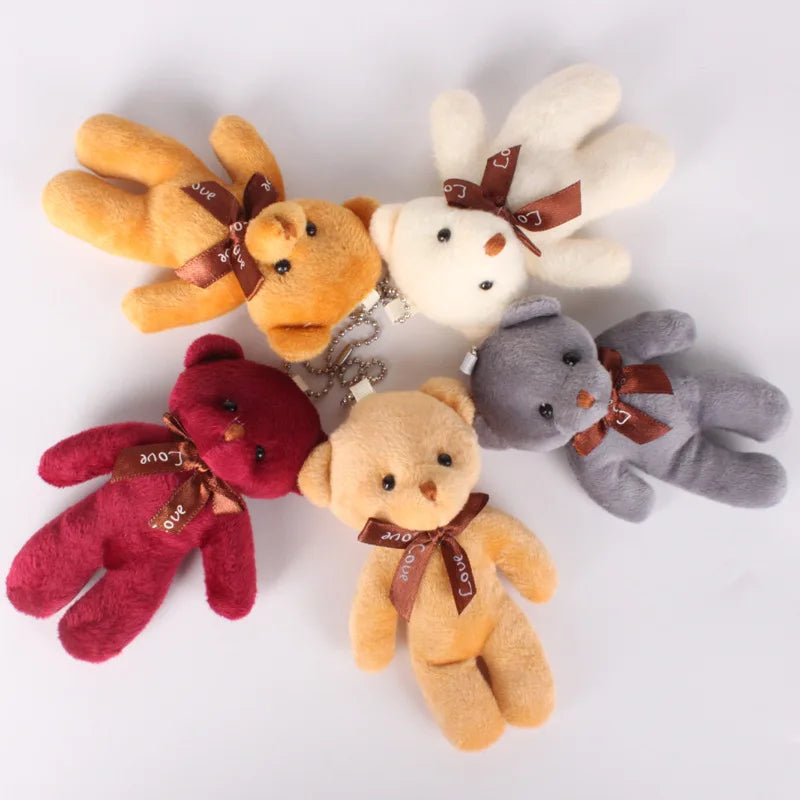 50pcs/lot Bears Stuffed Plush Toy Mini Bear Doll Toy Keychain Bag Pendant Wedding Decoration kids Birthday Party Gifts