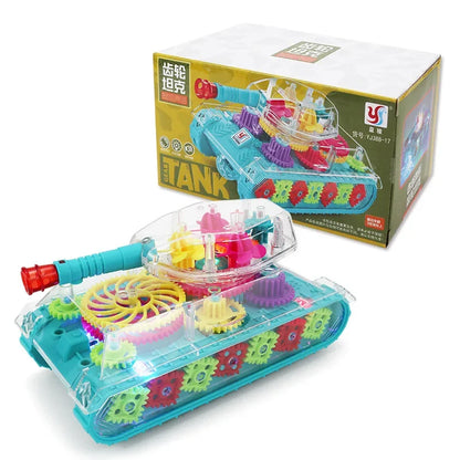 Light Up Transparent Gears Police Car Toy for Kids Bump and Go Toy Car for Boys Girl Educational Baby Toys Car Music LED Effects