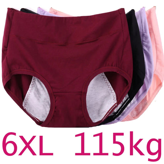 Shop Plus Size Leak-Proof Menstrual Underwear - High Waist Cotton Panties