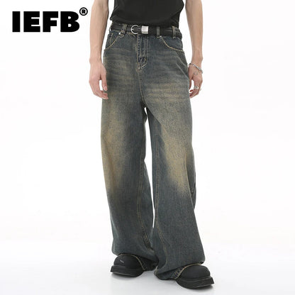 Shop Men's Vintage Wide Leg Denim Jeans - Distressed Casual Trousers