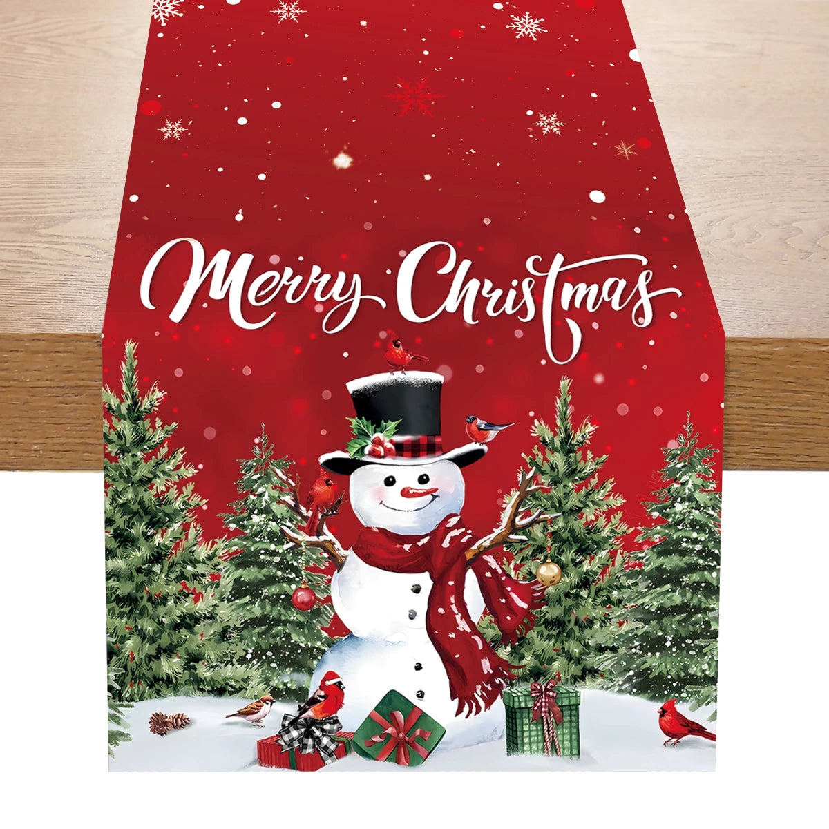 Christmas Table Runner Merry Christmas Decoration for Home Xmas Decor 2024 Navidad Notal Noel Xmas Ornament Happy New Year 2025