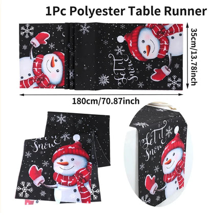 Christmas Table Runner Merry Christmas Decoration for Home Xmas Decor 2024 Navidad Notal Noel Xmas Ornament Happy New Year 2025