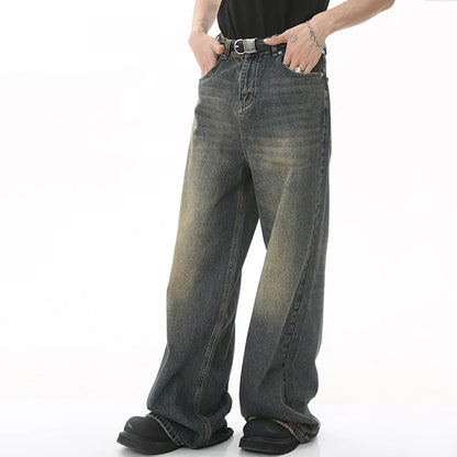 Shop Men's Vintage Wide Leg Denim Jeans - Distressed Casual Trousers