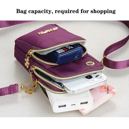 Shop Stylish Crossbody Phone Bag for Women - 3-Layer Wallet with Headphone Port