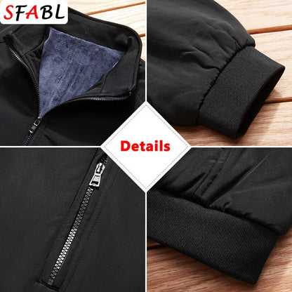 Casual Thermal Winter Jackets for Men Business Office Dress Coat Fleece Lining Men's Winter Jacket Blazers Luxury Outerwear 3XL