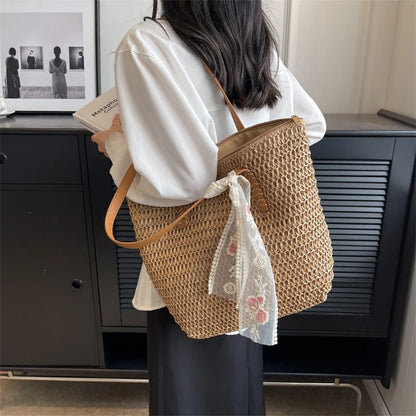 Shop Large Capacity Handmade Woven Tote Bag for Women