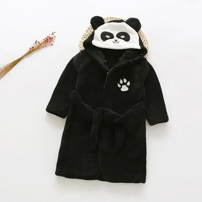 Boys Girls Hooded Bathrobe Toddler Rabbit Anime Cartoon Towel Beach Children's Sleepwear Baby Kids Bath Robes Pyjamas Nightgown