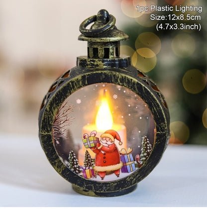 Christmas Round Wind Light Merry Christmas Decoration for Home Ornaments Xmas Gift New Year