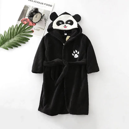 Boys Girls Hooded Bathrobe Toddler Rabbit Anime Cartoon Towel Beach Children's Sleepwear Baby Kids Bath Robes Pyjamas Nightgown