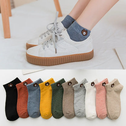 Shop 10-Pack Bear Low-Cut Socks – Stylish & Breathable
