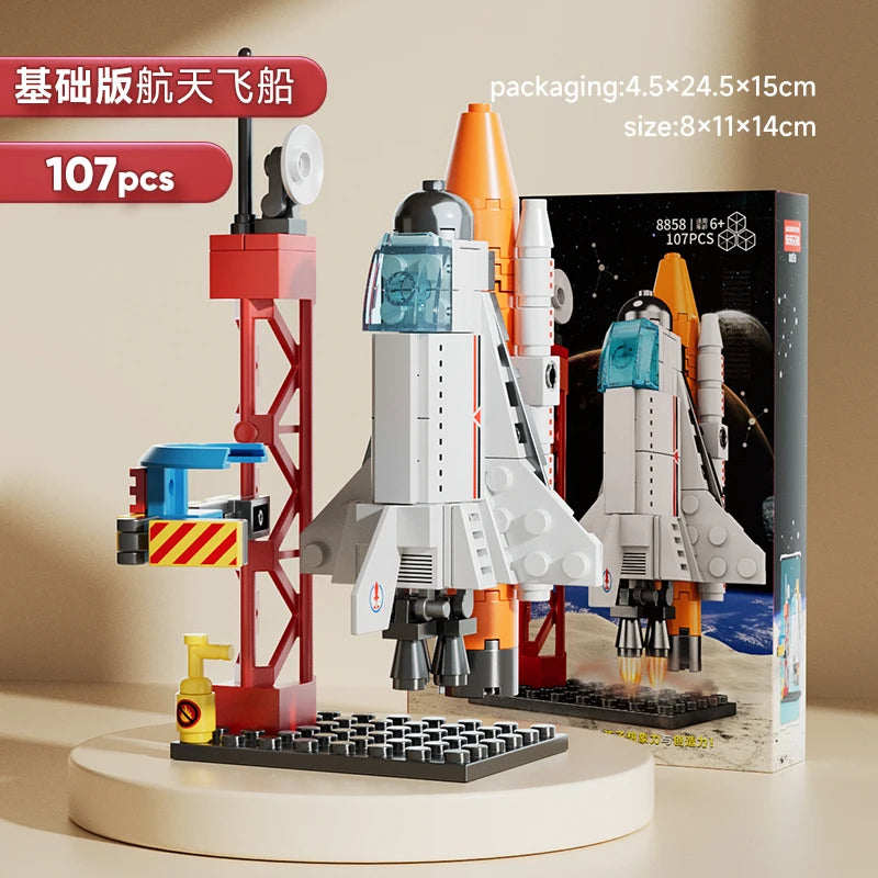 New Boys' Puzzle Assembly Space Shuttle Toy Children's Launch Center Model Rocket Building Blocks