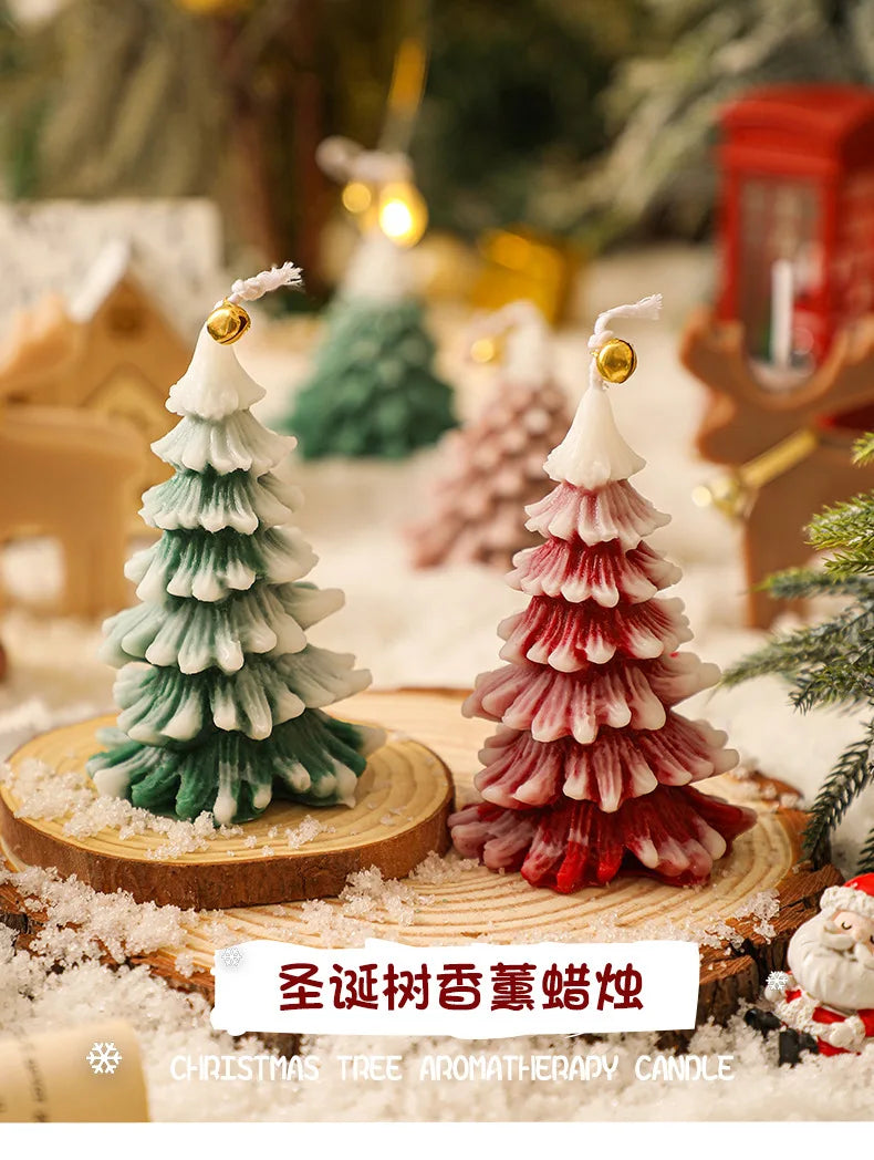 New Creative Christmas Tree Aromatherapy Candle Soybean Wax Scented Candle New Year Navidad Party Gifts Xmas Home Decoration