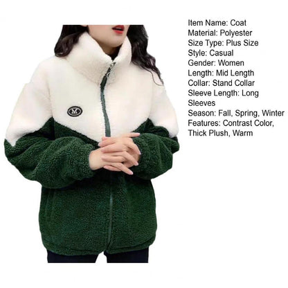 Shop Women's Fluffy Fleece Harajuku Jacket - Lightweight Warm Zipper Coat