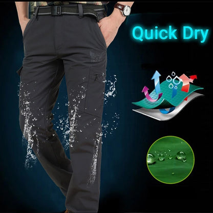 Summer Casual Lightweight Army Military Long Trousers Male Waterproof Quick Dry Cargo Camping Overalls Tactical Pants Breathable