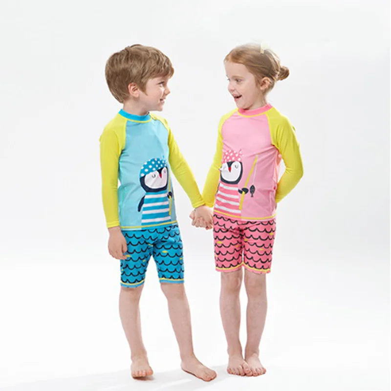 Shop Penguin Swim Set for Boys - Sun-Proof, Fast Dry, Long Sleeve