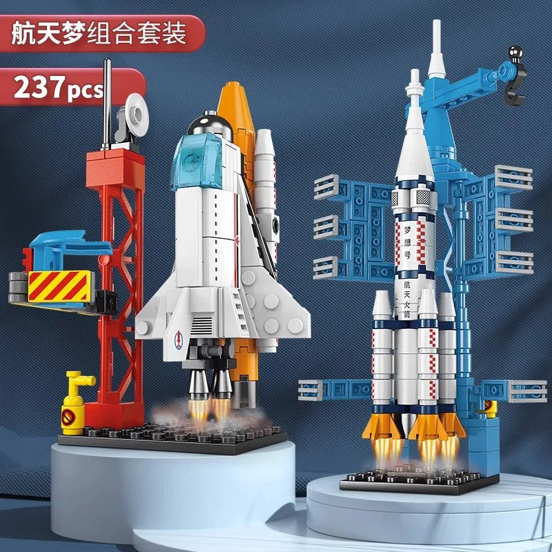 New Boys' Puzzle Assembly Space Shuttle Toy Children's Launch Center Model Rocket Building Blocks