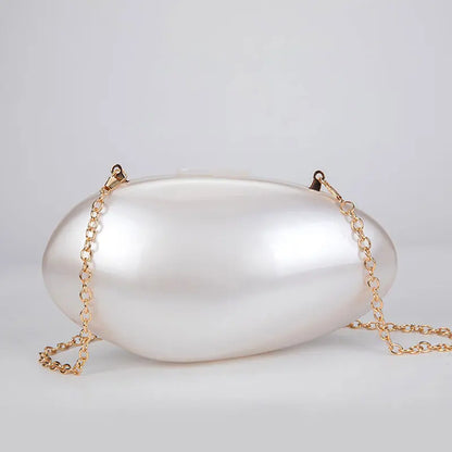 Shop Pearl Acrylic Clutch: Luxury Mini Evening Bag with Chain for Weddings & Parties