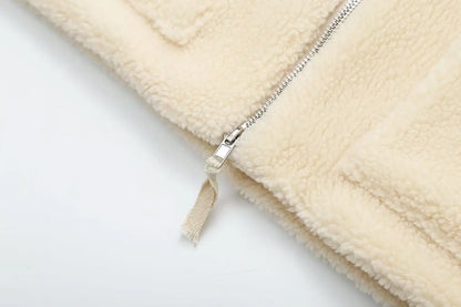 Shop Women's Oversized Teddy Fleece Coat - Warm Plush Lamb Wool Jacket