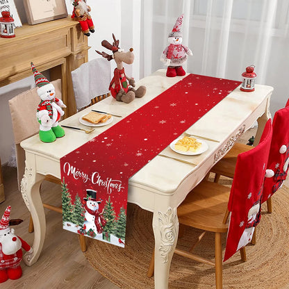 Christmas Table Runner Merry Christmas Decoration for Home Xmas Decor 2024 Navidad Notal Noel Xmas Ornament Happy New Year 2025