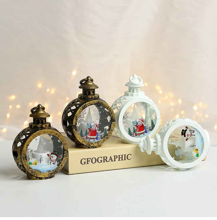 Christmas Decorations Light Up Night Light Pendant Christmas Items Decoration Props Table Candlestick Lamp Window Decoration