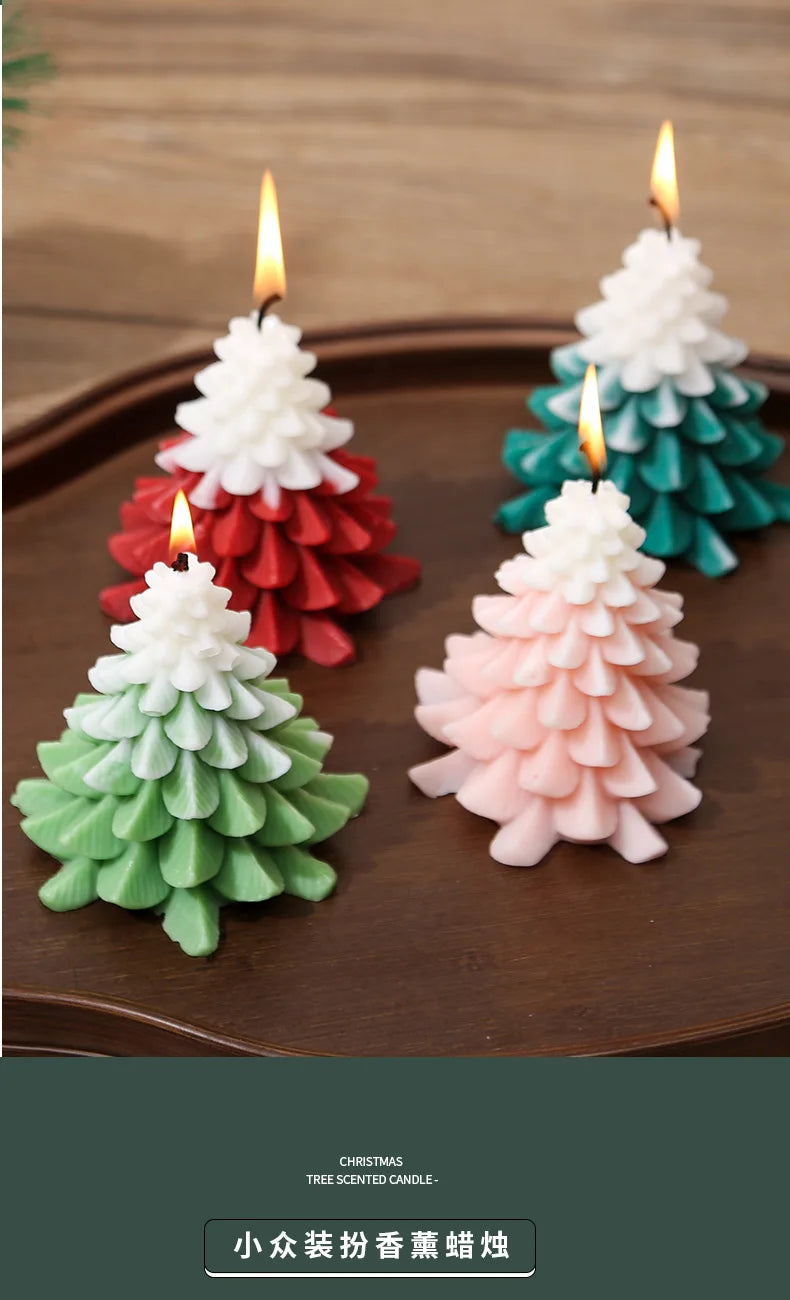 Christmas Tree Shape Scented Candles Christmas Party Atmosphere Candles Living Room Bedroom Aromatherapy Decoration Festiva Gift