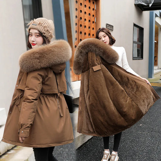 Shop Stylish Hooded Parka with Fur Collar for Women - Cozy Winter Essential