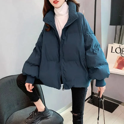 Thickened Cotton Coat 2022 Winter New Style Korean Version Loose Fit Slimming Student Versatile Puffer Jacket Trendy For Women