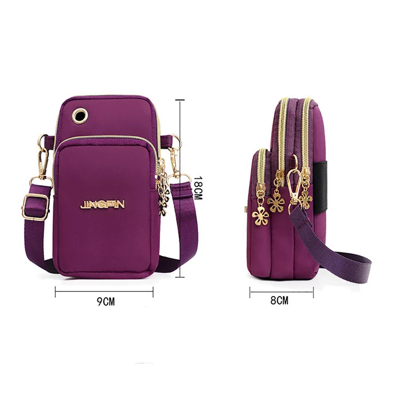 Shop Stylish Crossbody Phone Bag for Women - 3-Layer Wallet with Headphone Port