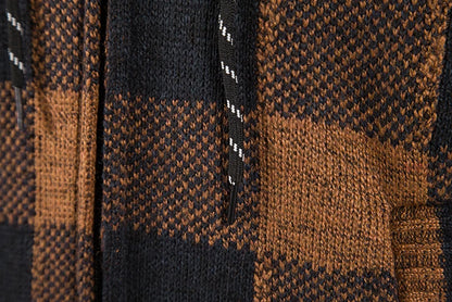 Shop Men's Plaid Hooded Cardigan Sweater - Warm Fleece Knit Jacket