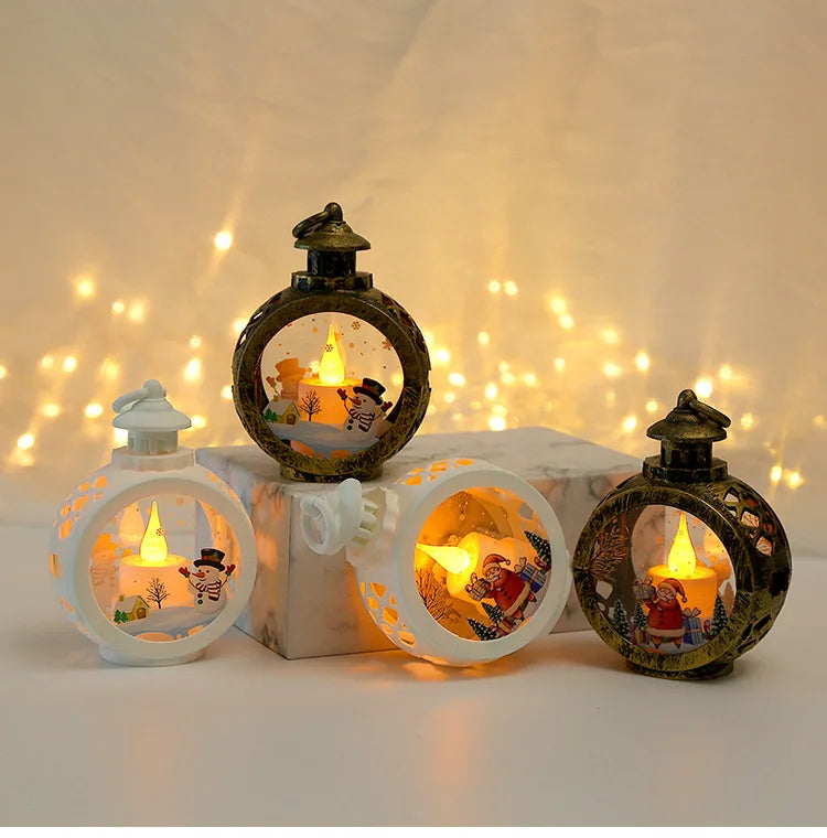 Christmas Decorations Light Up Night Light Pendant Christmas Items Decoration Props Table Candlestick Lamp Window Decoration