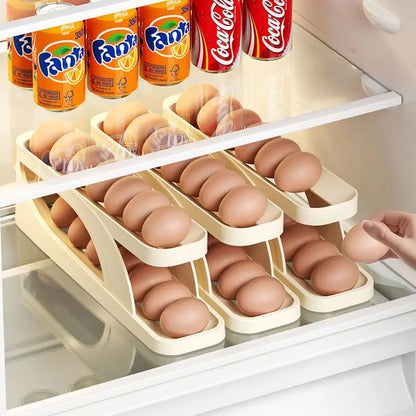 Shop Automatic Double-Layer Egg Dispenser - Space-Saving 15-Egg Holder for Fridge