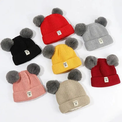 Shop Cozy Kids Pom Pom Beanies - Warm Knit Hats for Boys & Girls