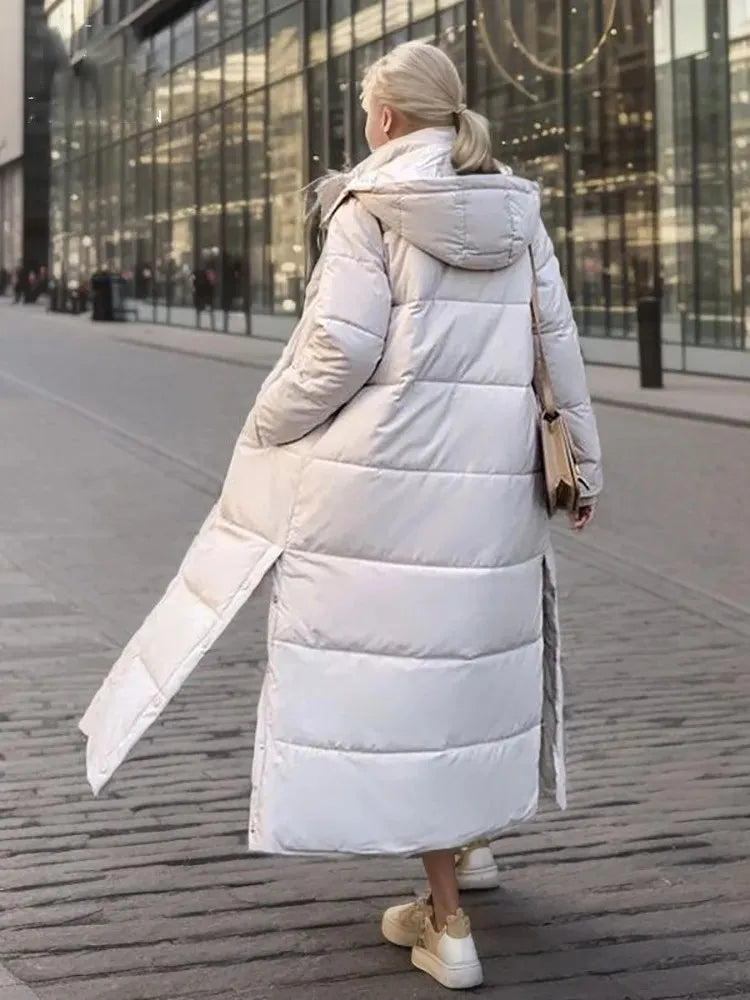 2023 New X-long Hooded Parkas Fashion Winter Jacket Women Casual Thick Down Cotton Winter Coat Windproof Warm Quilted Outwear