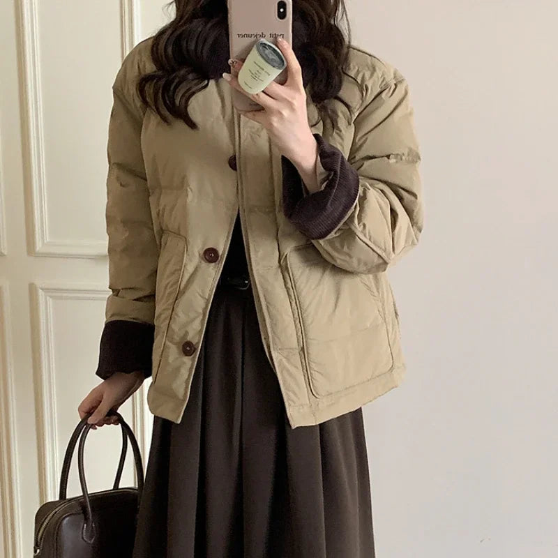 2024 new short Korean style women's winter loose cotton coat thickened small fragrant cotton coat trendy fashion jacket