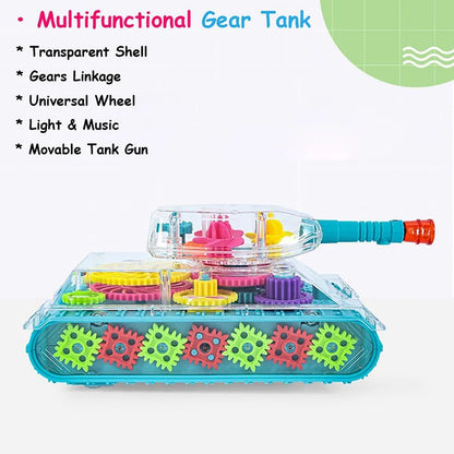 Light Up Transparent Gears Police Car Toy for Kids Bump and Go Toy Car for Boys Girl Educational Baby Toys Car Music LED Effects