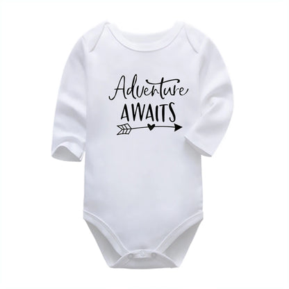 Baby Boys Girls Romper Cotton Long Sleeve Letter Print I Love Mom & Dad Jumpsuit Infant Clothing Newborn Baby Clothes