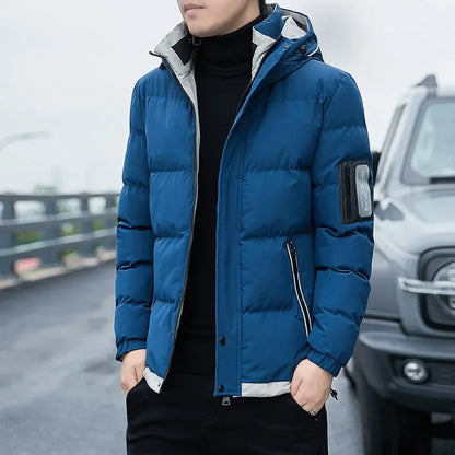 Puffer Jacket Men Thick Warm Winter Jackets Hooded Coat Men Cotton Padded Jacket 5XL Fashion Casual Clothing 2024 Streetwear