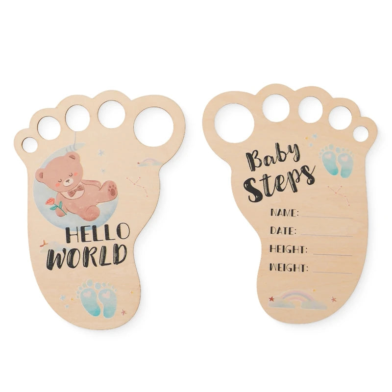 2Pcs Baby Wooden Balloon Milestone Cards Photography Accessories Baby Photography Shooting Props For Newborn Birthing Gifts