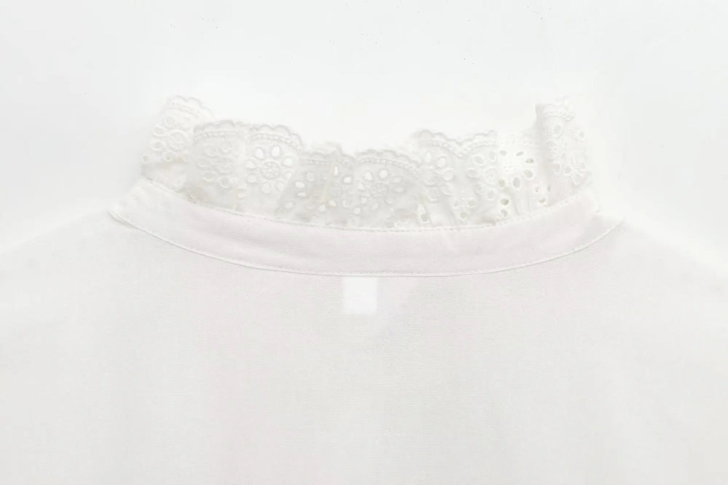 TRAF 2025 Woman Fashion Casual Breathable Hollowed Out Embroidered Top Slim Single Breasted Shirts Spring