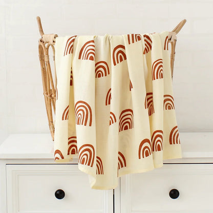 Bamboo Swaddle Blanket Baby Blankets Newborn Muslin Blanket Organic Cotton Soft New Born Wrap 5 Petal Flower for Spring
