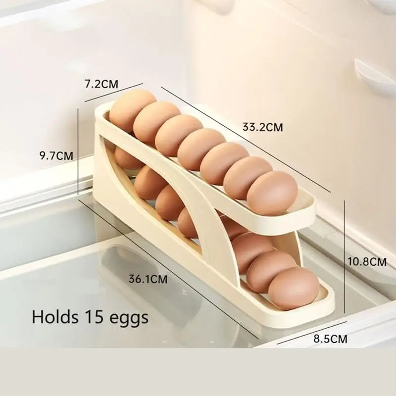 Shop Automatic Double-Layer Egg Dispenser - Space-Saving 15-Egg Holder for Fridge