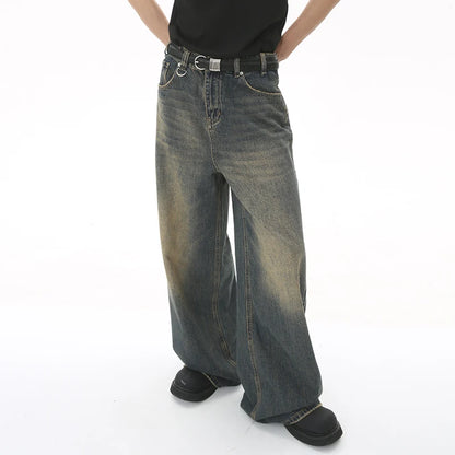 Shop Men's Vintage Wide Leg Denim Jeans - Distressed Casual Trousers