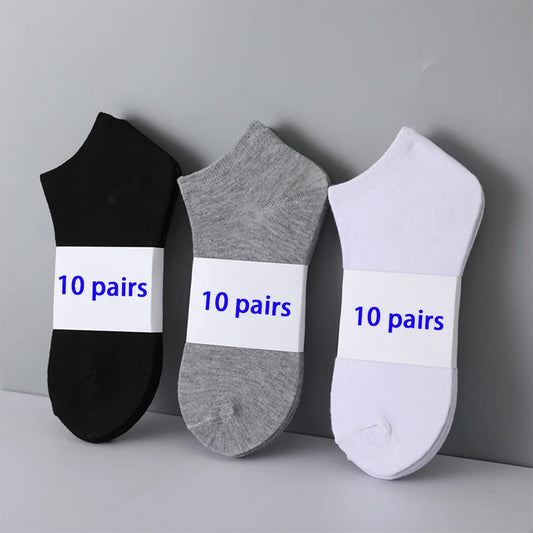 Shop Invisible Ankle Socks - 10-Pack, Solid & Non-Slip