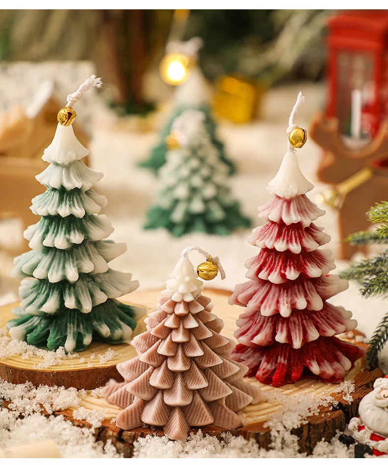 New Creative Christmas Tree Aromatherapy Candle Soybean Wax Scented Candle New Year Navidad Party Gifts Xmas Home Decoration