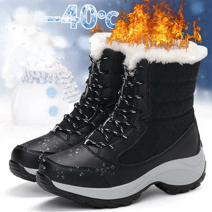 Warm Waterproof Platform Winter Snow Boots