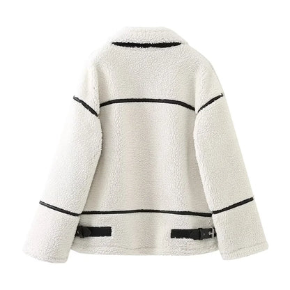 Shop Women's European & American Style Lamb Wool Plush Jacket